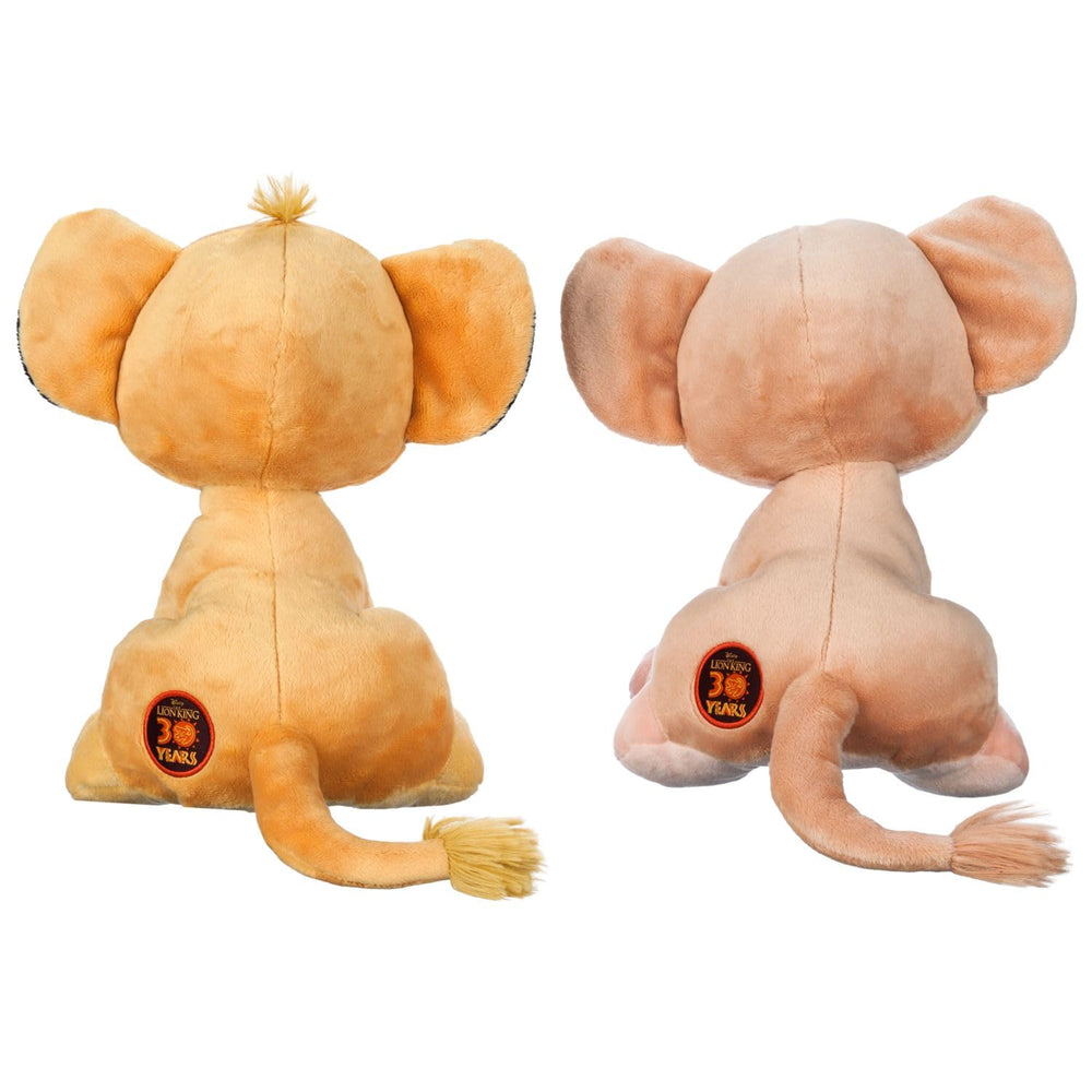 Disney Store Simba & Nala plush set logo patch visible for Lion King fans