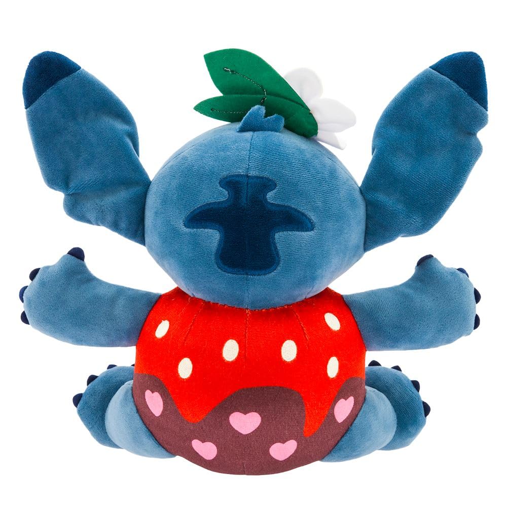 Stitch Valentine plush wearing tropical headwear for festive display
