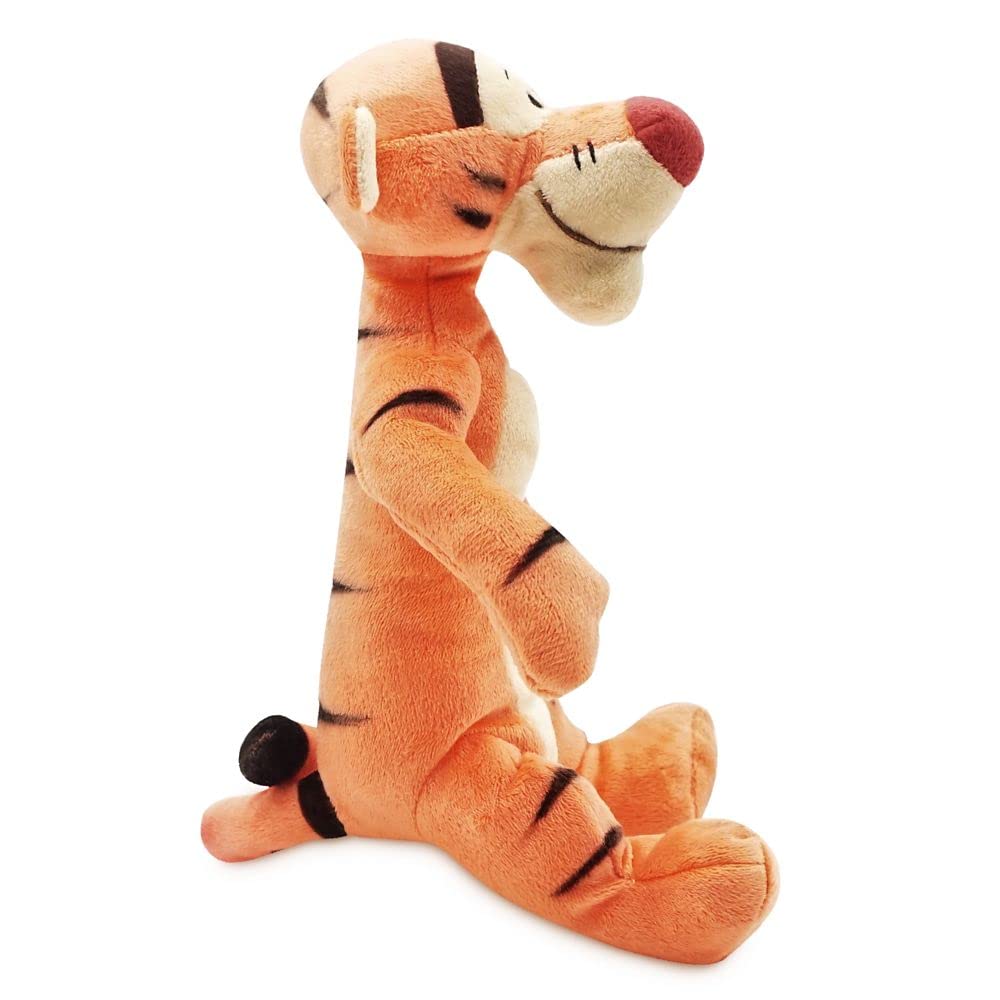 Disney Store Tigger mini bean bag plush side view shows soft velour fabric