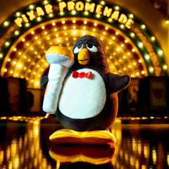 Wheezy plush tummy squeaker provides playful sound during hugs.