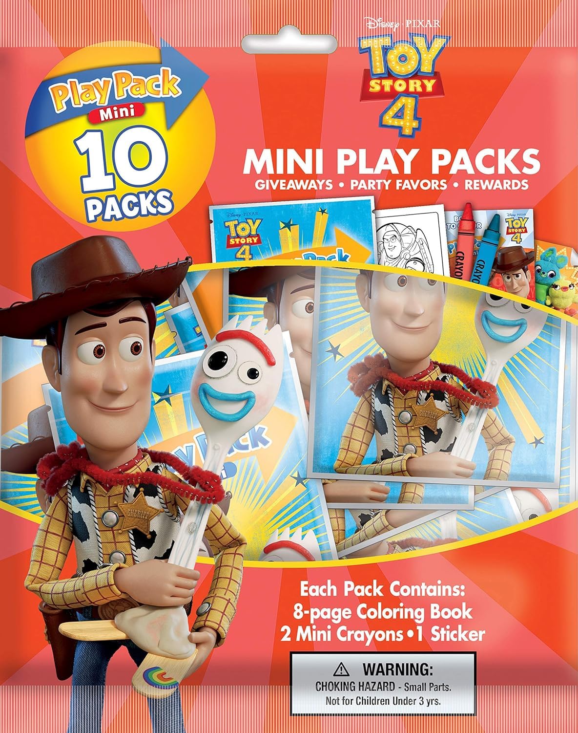 Disney Toy Story 4 mini coloring pack with crayons and sticker for party favors