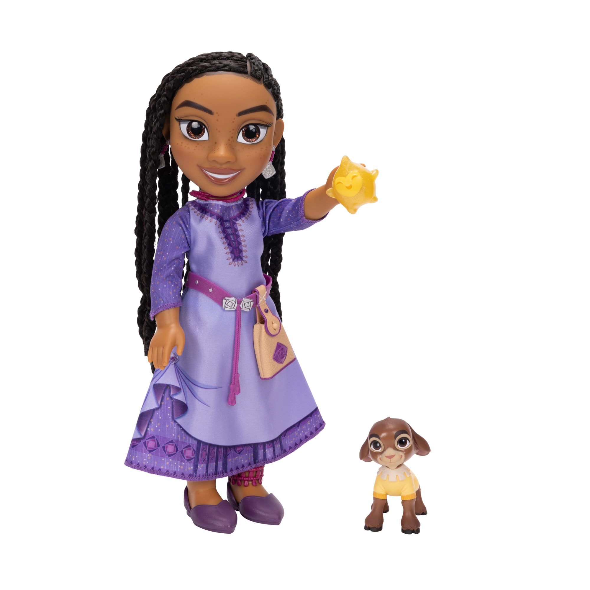 Disney's Wish Asha doll hand-styled braids for authentic look