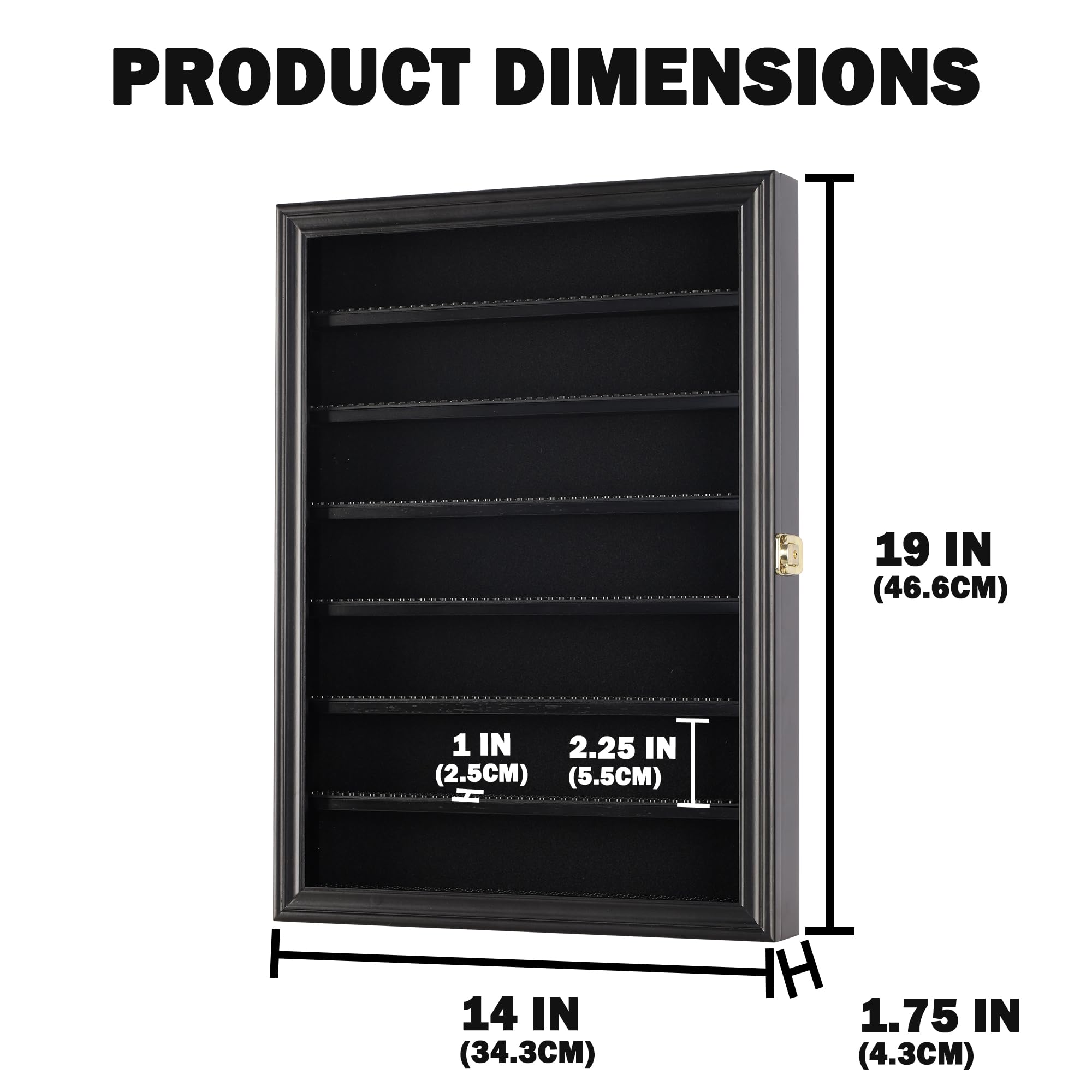 DisplayGifts Minifigure Display Case lockable door closed for dust protection and security.