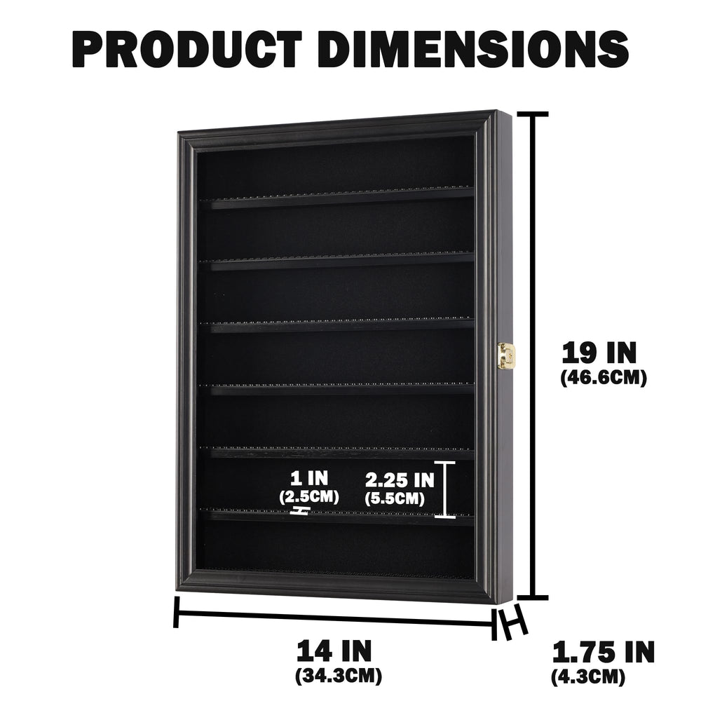 DisplayGifts Minifigure Display Case lockable door closed for dust protection and security.