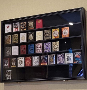 DisplayGifts playing card display case UV-protection door guards dust and light exposure.