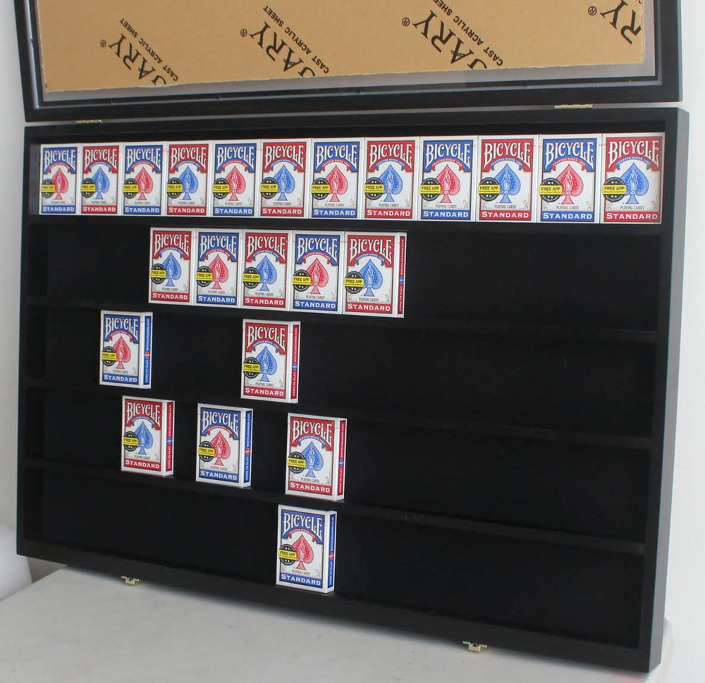 DisplayGifts display case with wall-mount brackets enables easy hanging display.