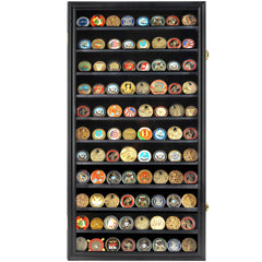 DisplayGifts wall-mounted presentation keeps coins protected behind a sleek acrylic door.