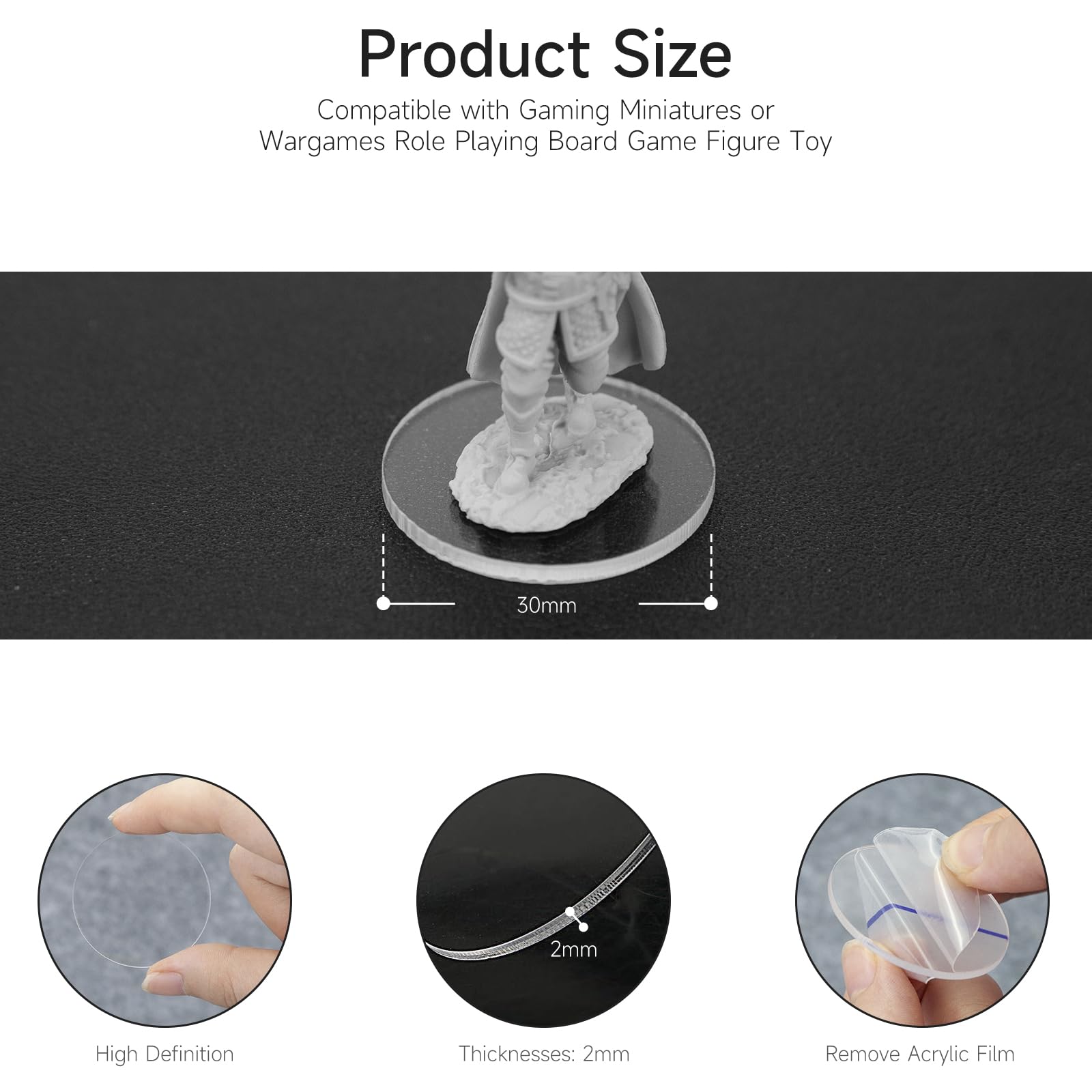 DisplayMore clear acrylic base edges offer clean contact and neat presentation for figures.