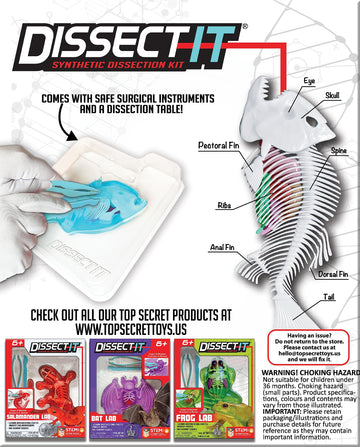 Dissect-It Piranha instructions guide learners through anatomy step by step.
