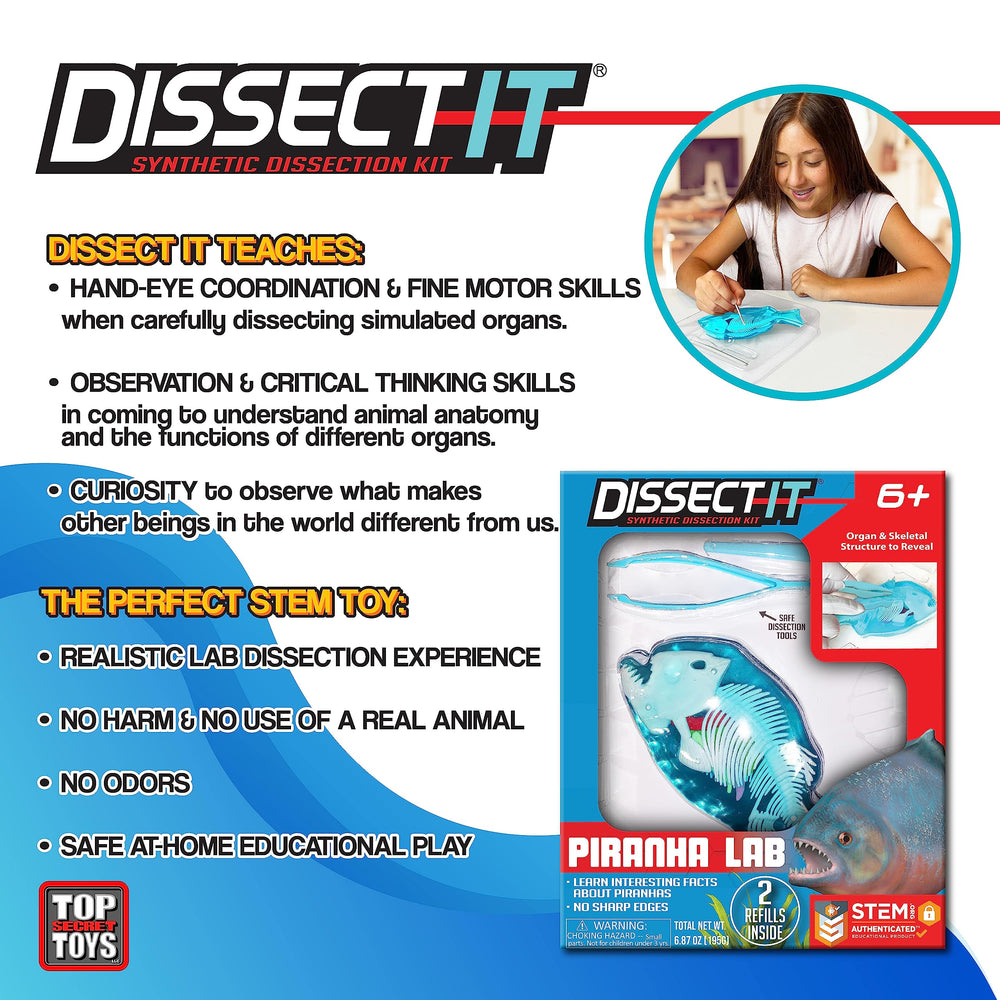 Dissect-It Piranha shows organs highlighted for biology exploration.