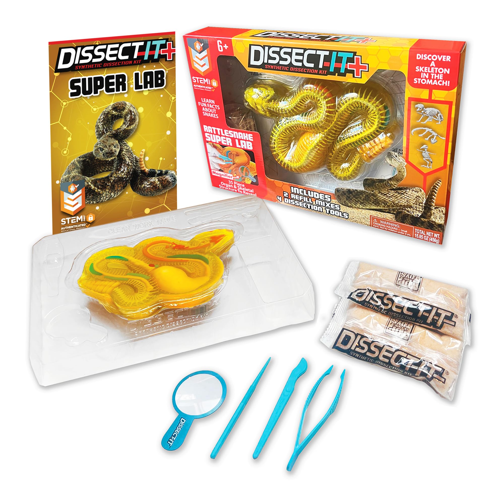 Dissect It rattlesnake kit box setup for classroom-friendly anatomy exploration.