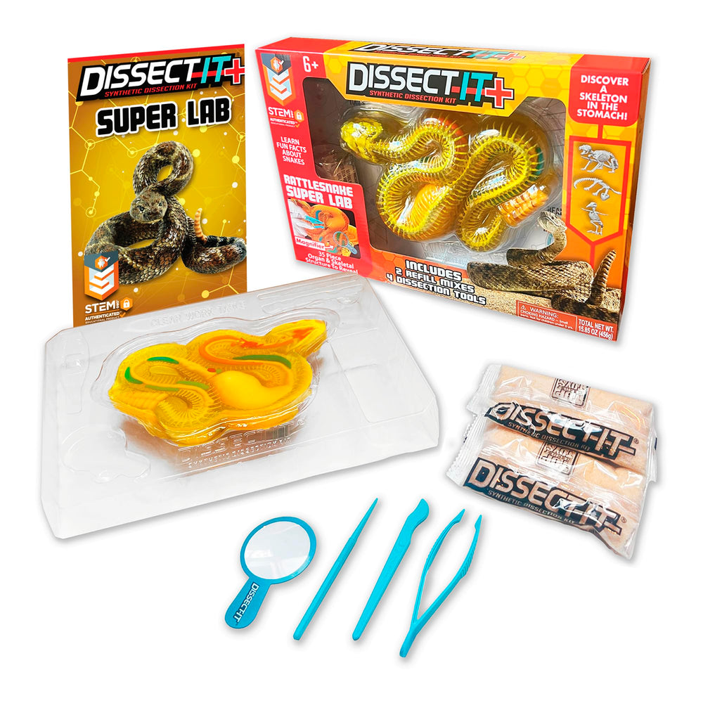 Dissect It rattlesnake kit box setup for classroom-friendly anatomy exploration.
