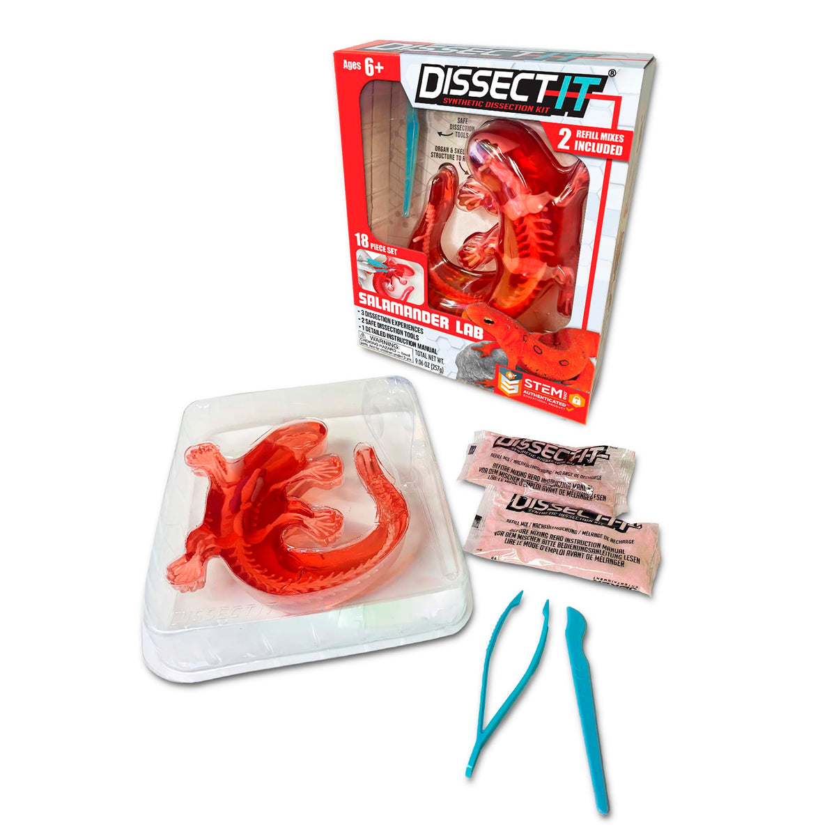 Dissect-It Salamander kit front view for hands-on learning and safety