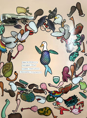 Create critters on fridge with Dissent Pins for hands-on fun.