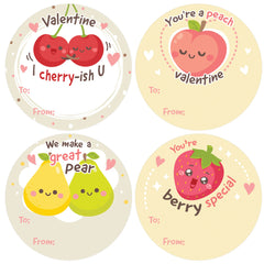 DISTINCTIVS Valentine apple pun sticker for classroom exchanges and treat bags
