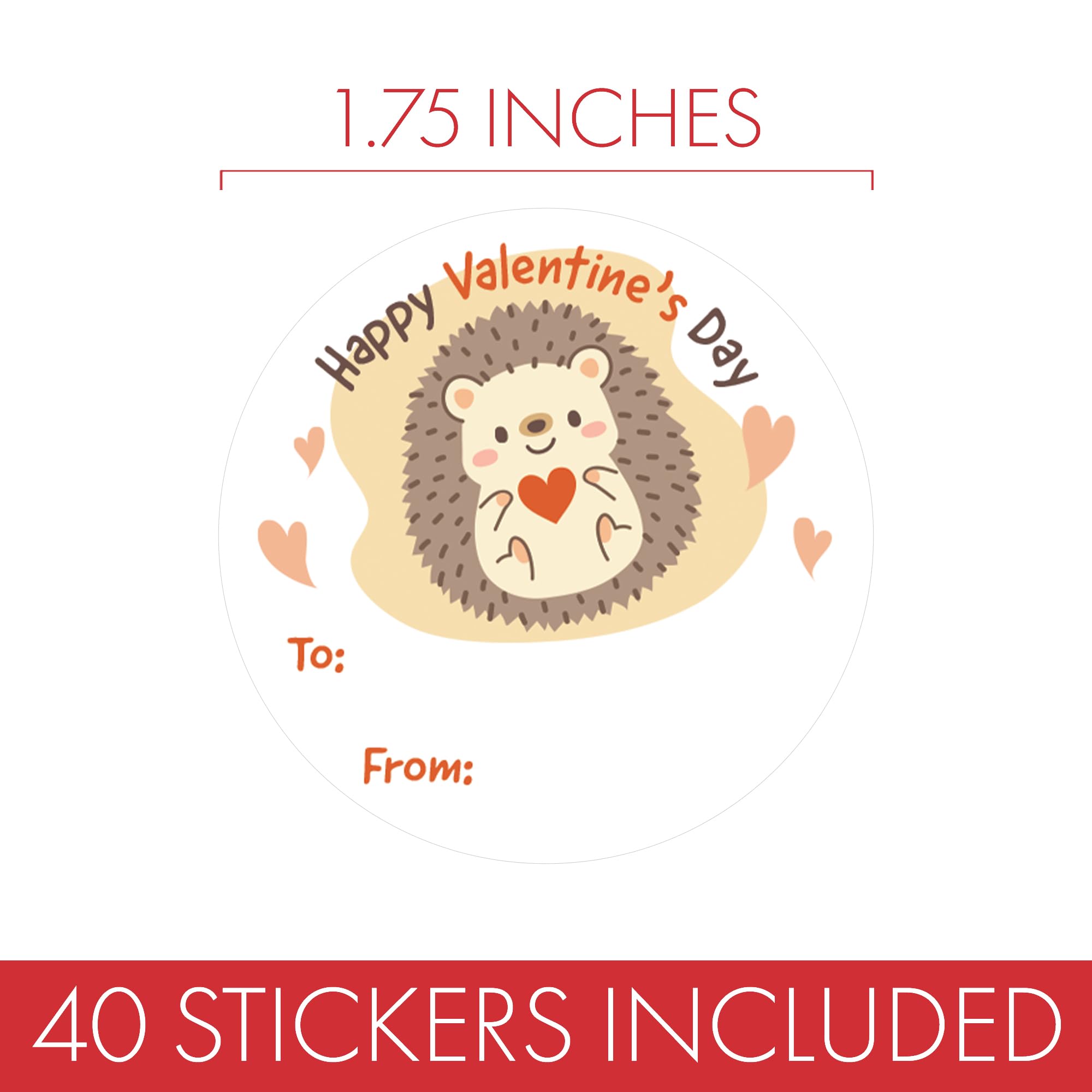 To and from format visible on hedgehog Valentine tags.