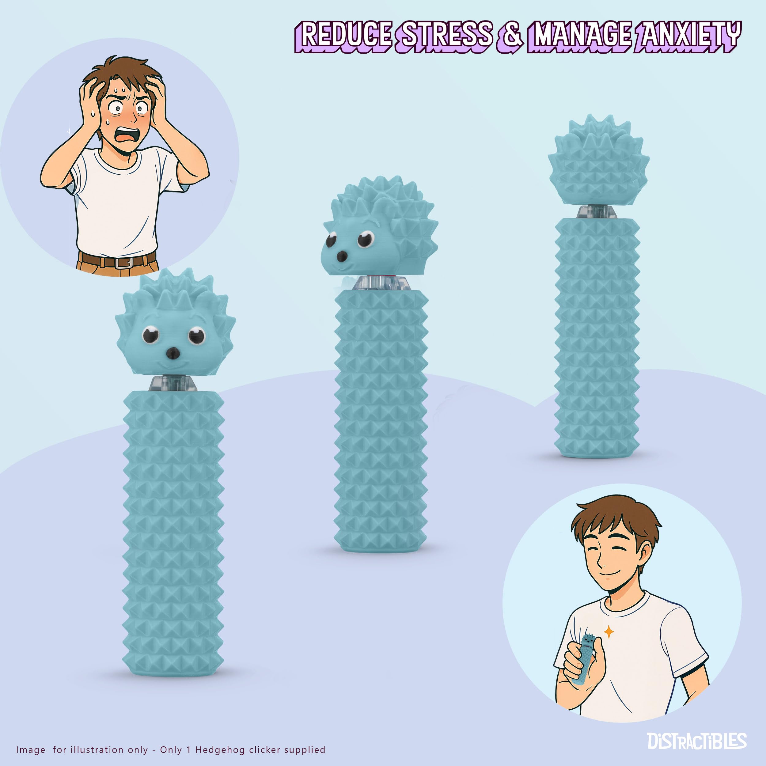 Distractibles Hedgy lanyard attachment keeps it handy on the go.