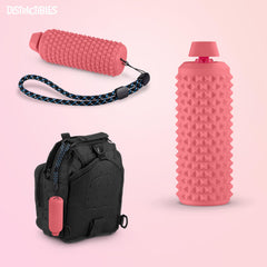Portable pink Distractibles Sensory Roller Fidget ready for travel.
