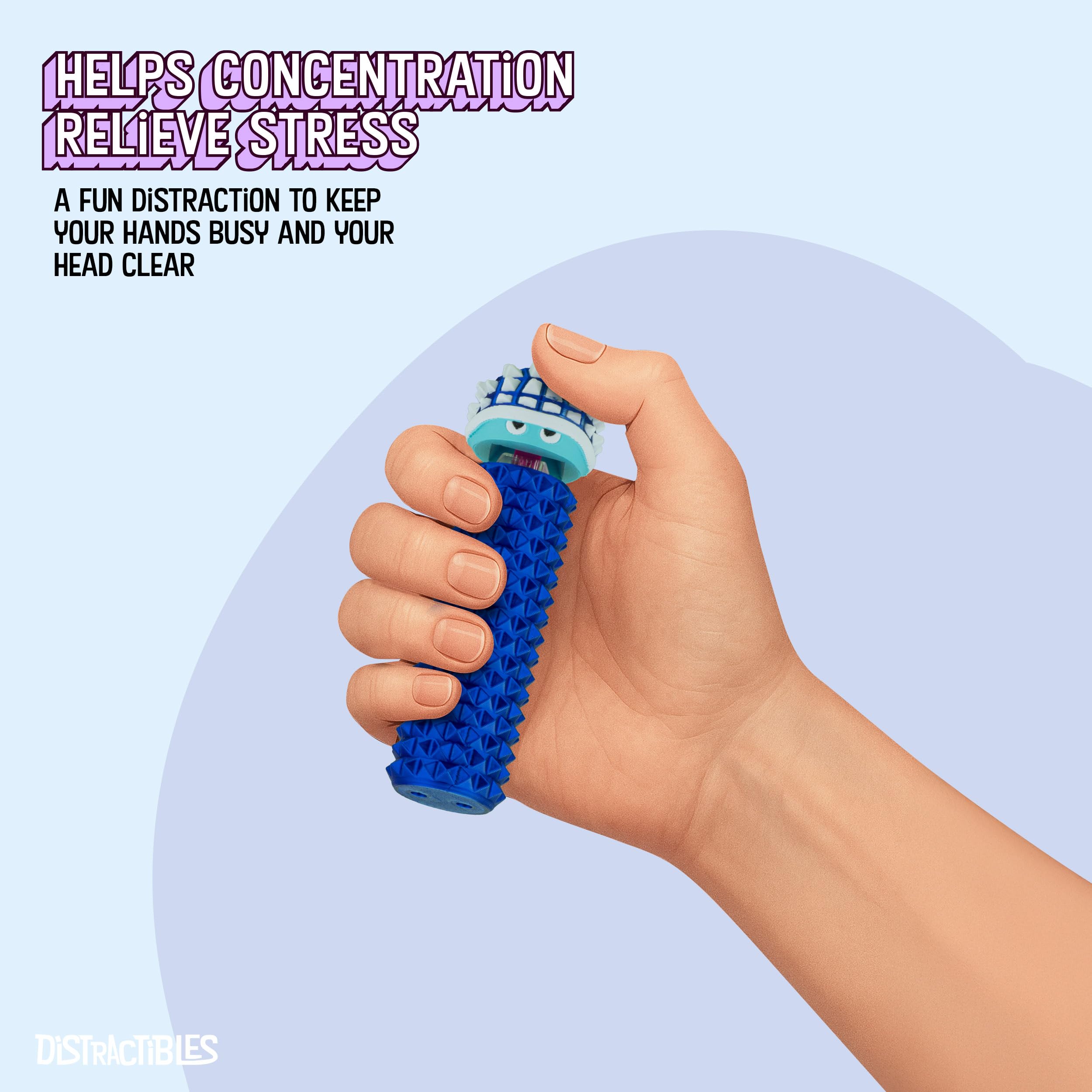 Distractibles Shelly compact design fits in pockets for on-the-go use