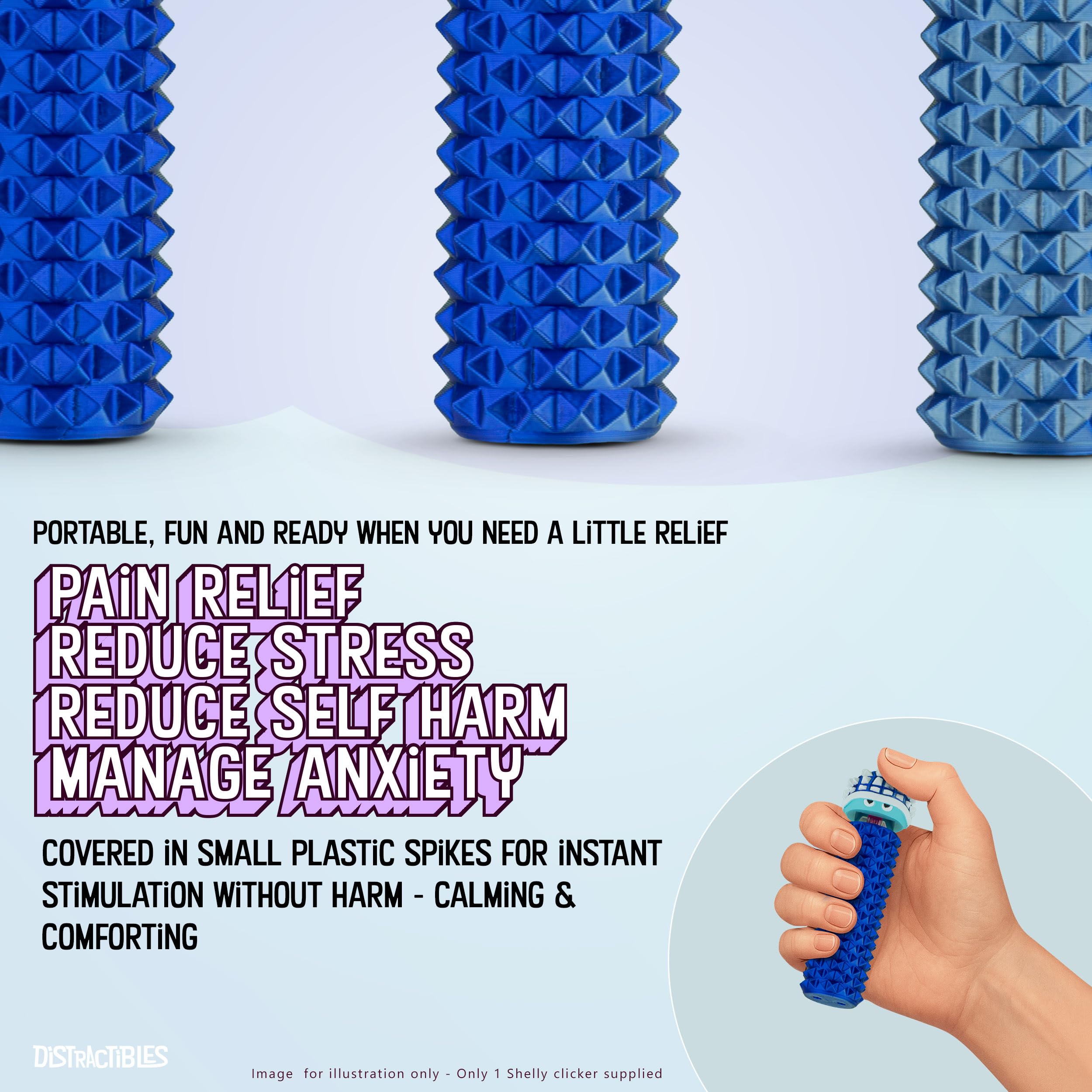 Distractibles Shelly raised spikes provide textured stimulation for concentration