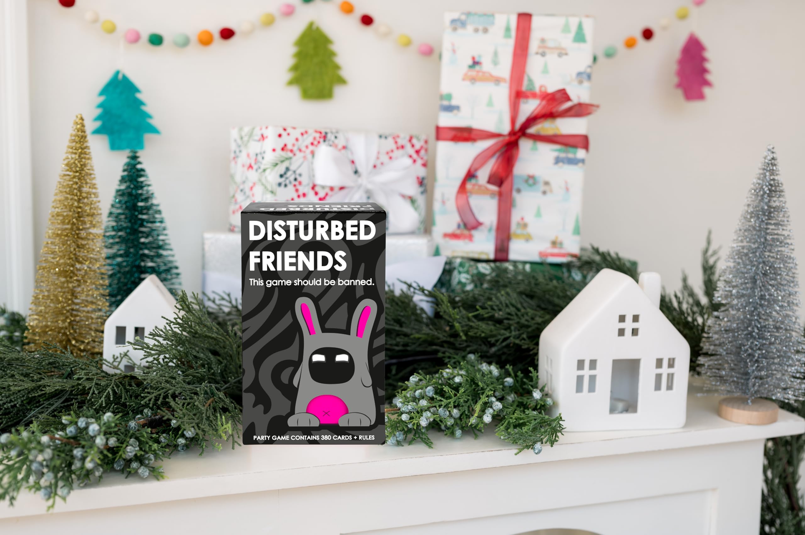 Close-up of Disturbed Friends question cards to spark stories and discussion.