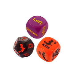 Bats icon on the Ditch the Witch dice offers playful rerolls for lively chaos.
