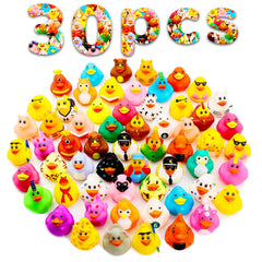 Diteryy 2.3-inch rubber ducks in assorted bath toy designs for gentle bath time fun