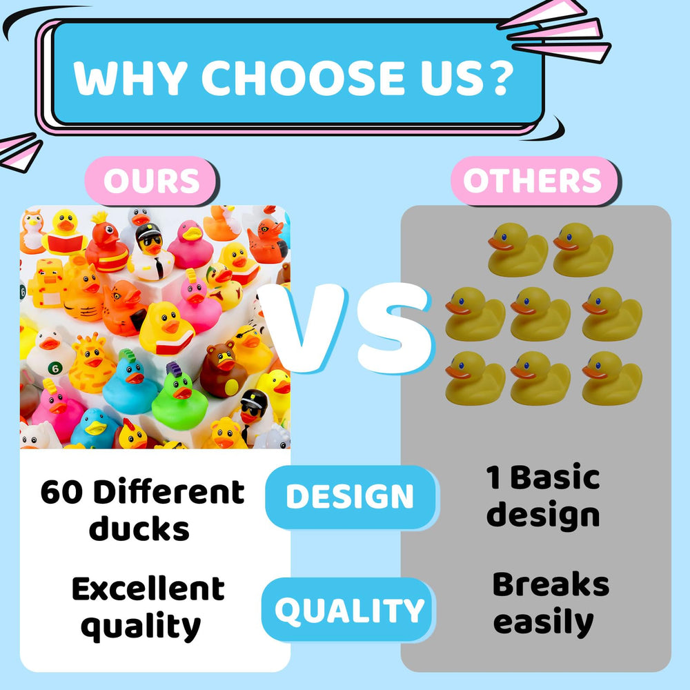 Diteryy bath-time ducks with vibrant colors spark imaginative water play