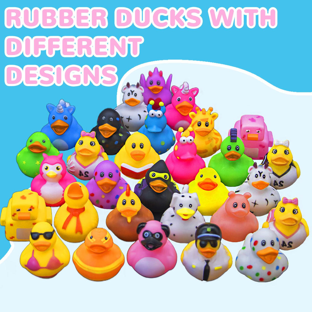 Diteryy jeep ducks in colorful variety for playful pool and bath time entertainment