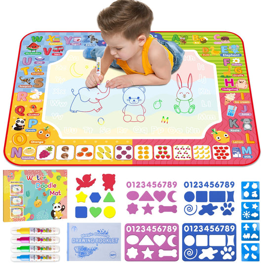 Diteryy Water Doodle Mat 32x24 inch surface offers ample space for kids to draw.