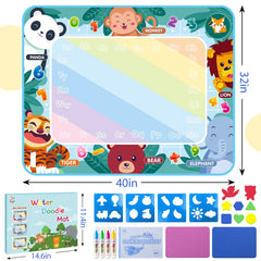 Diteryy Water Doodle Mat with ABCs, shapes, and colors for learning through play