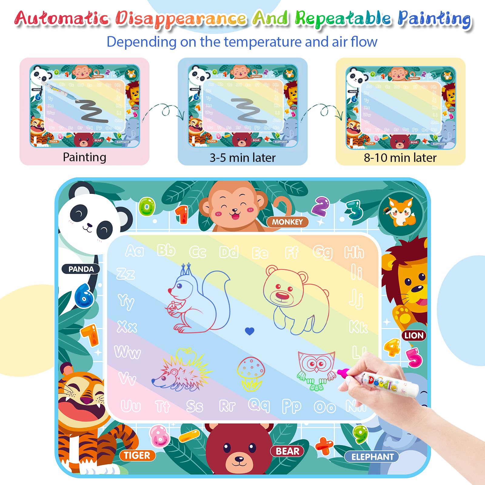 Diteryy Water Doodle Mat promotes shared play and creativity among kids