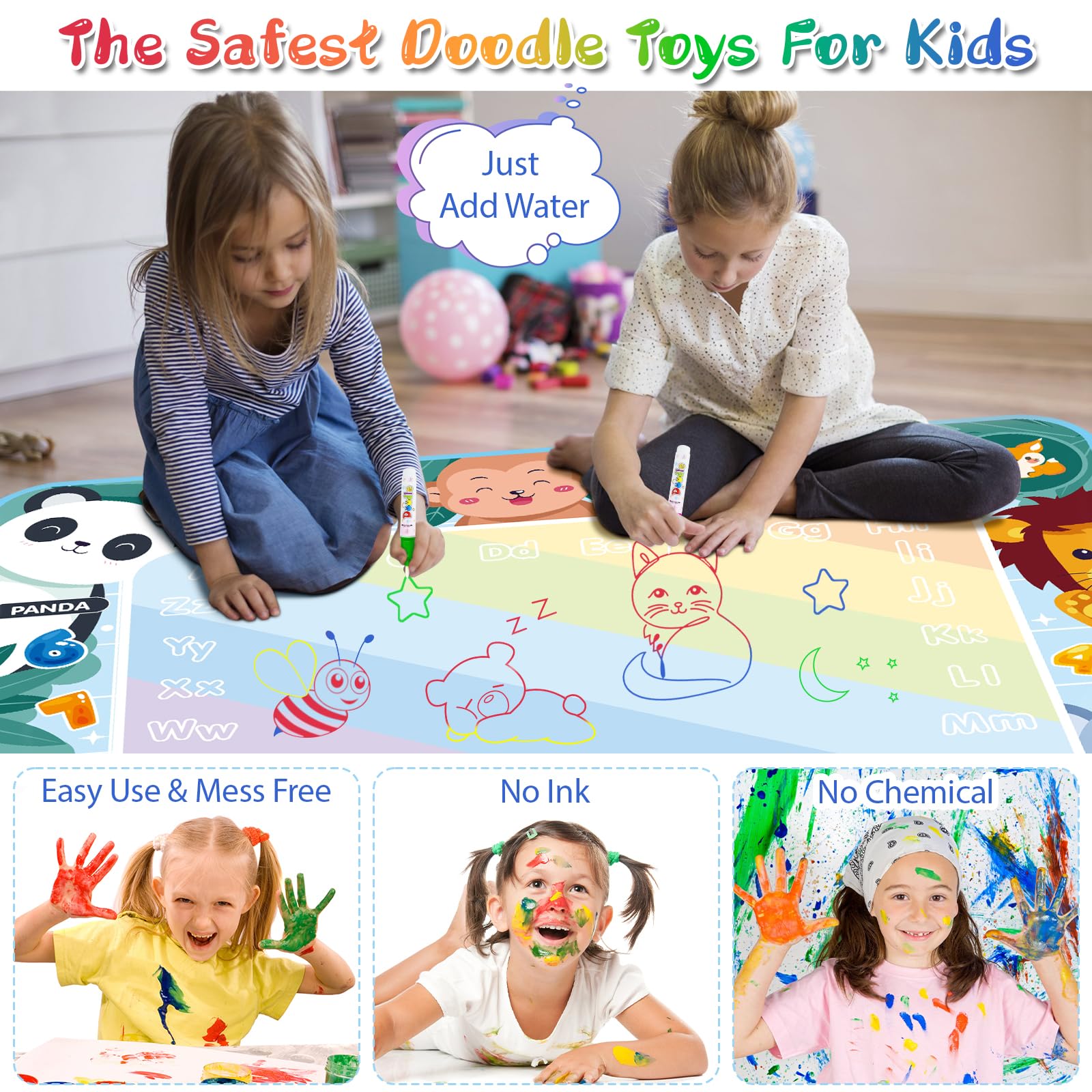 Diteryy Water Doodle Mat made with safe materials for water-based drawing