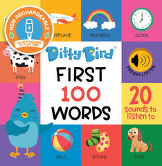Ditty Bird sound buttons closeup showing interactive cues for independent play.