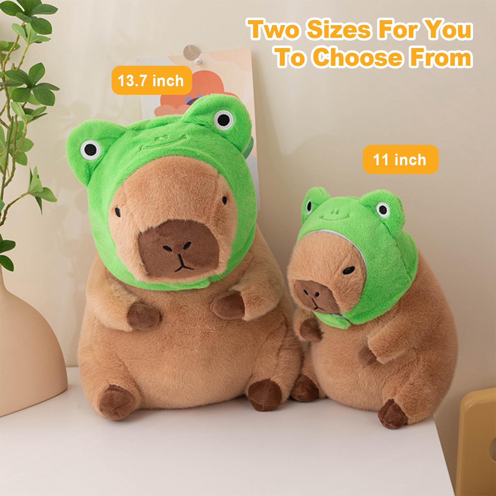 Ditucu capybara plush decorates a sofa or car with cute charm.
