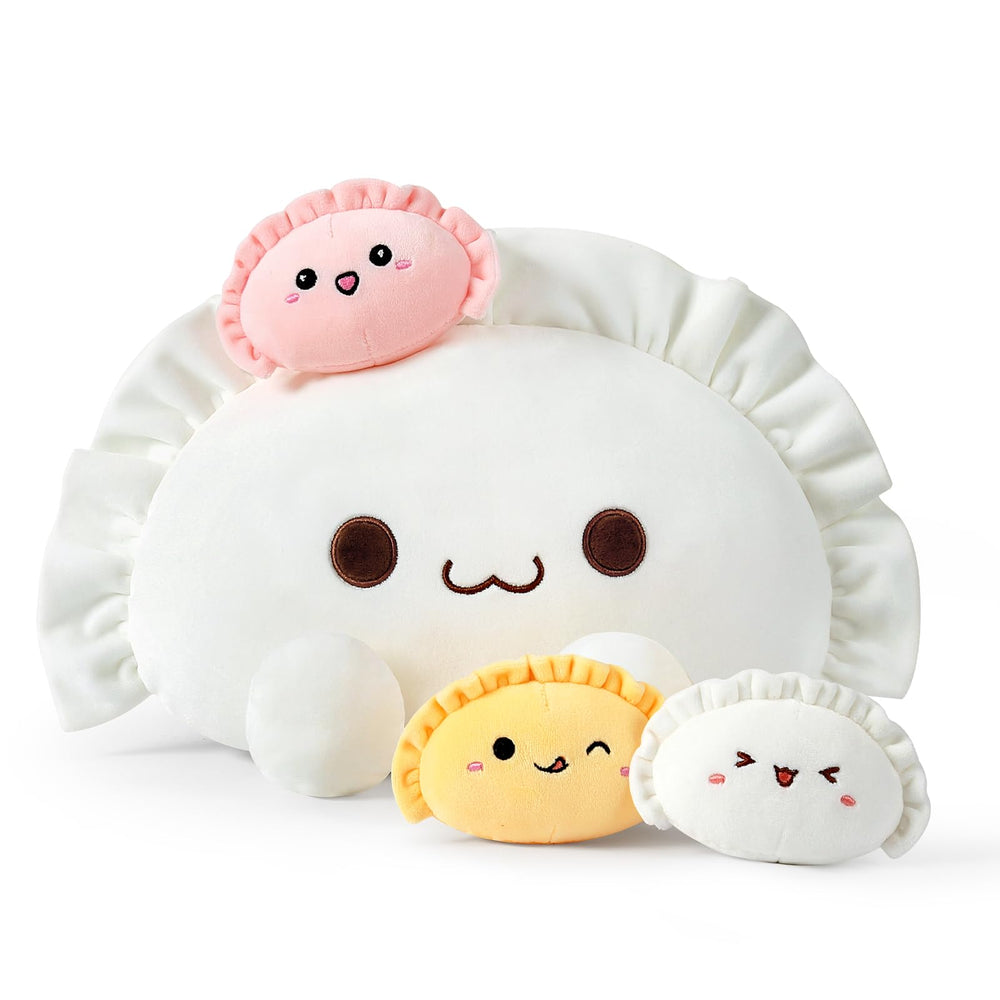 Ditucu cute dumpling mommy 14-inch plush with three littles for family cuddles.