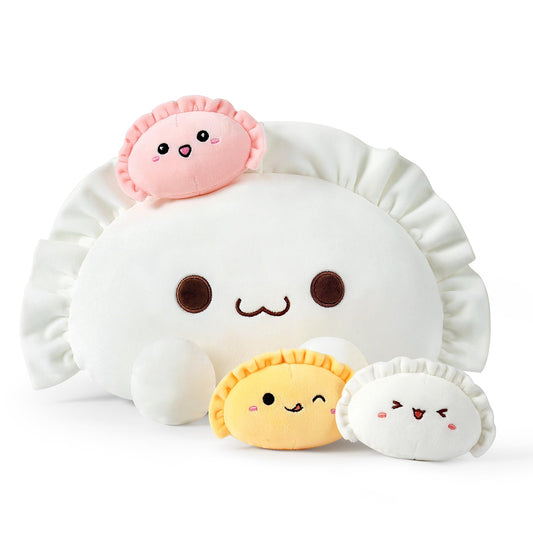 Ditucu cute dumpling mommy 14-inch plush with three littles for family cuddles.