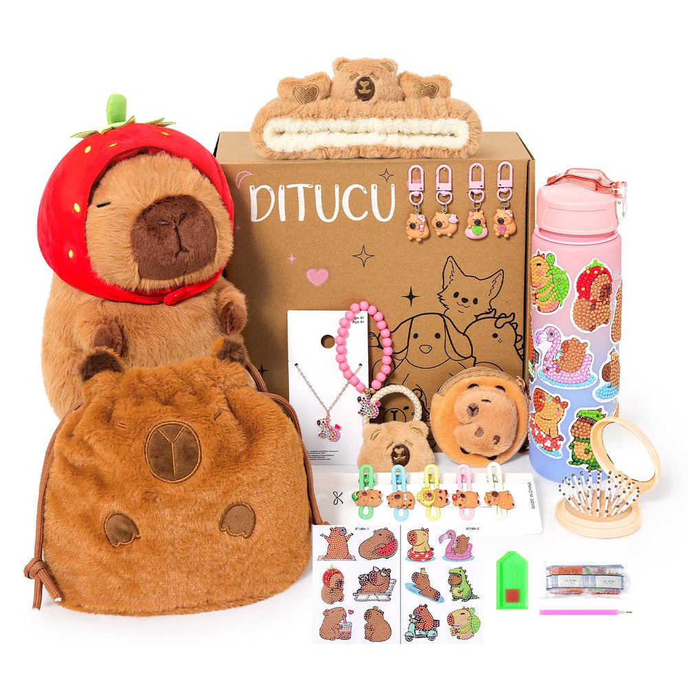 Ditucu strawberry capybara plush for imaginative play
