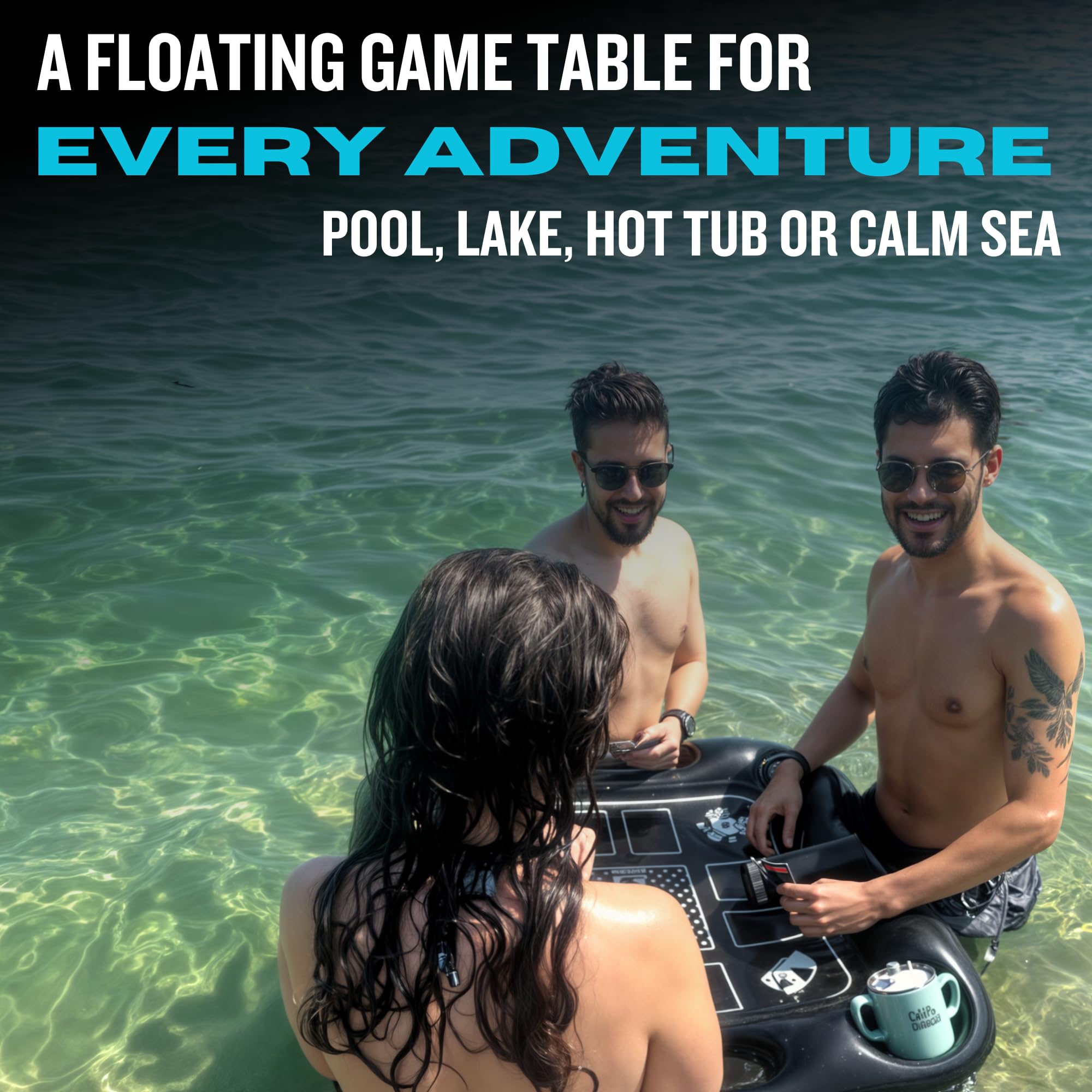 DIVEBLAST table holds up to 50 lbs for drinks and cards
