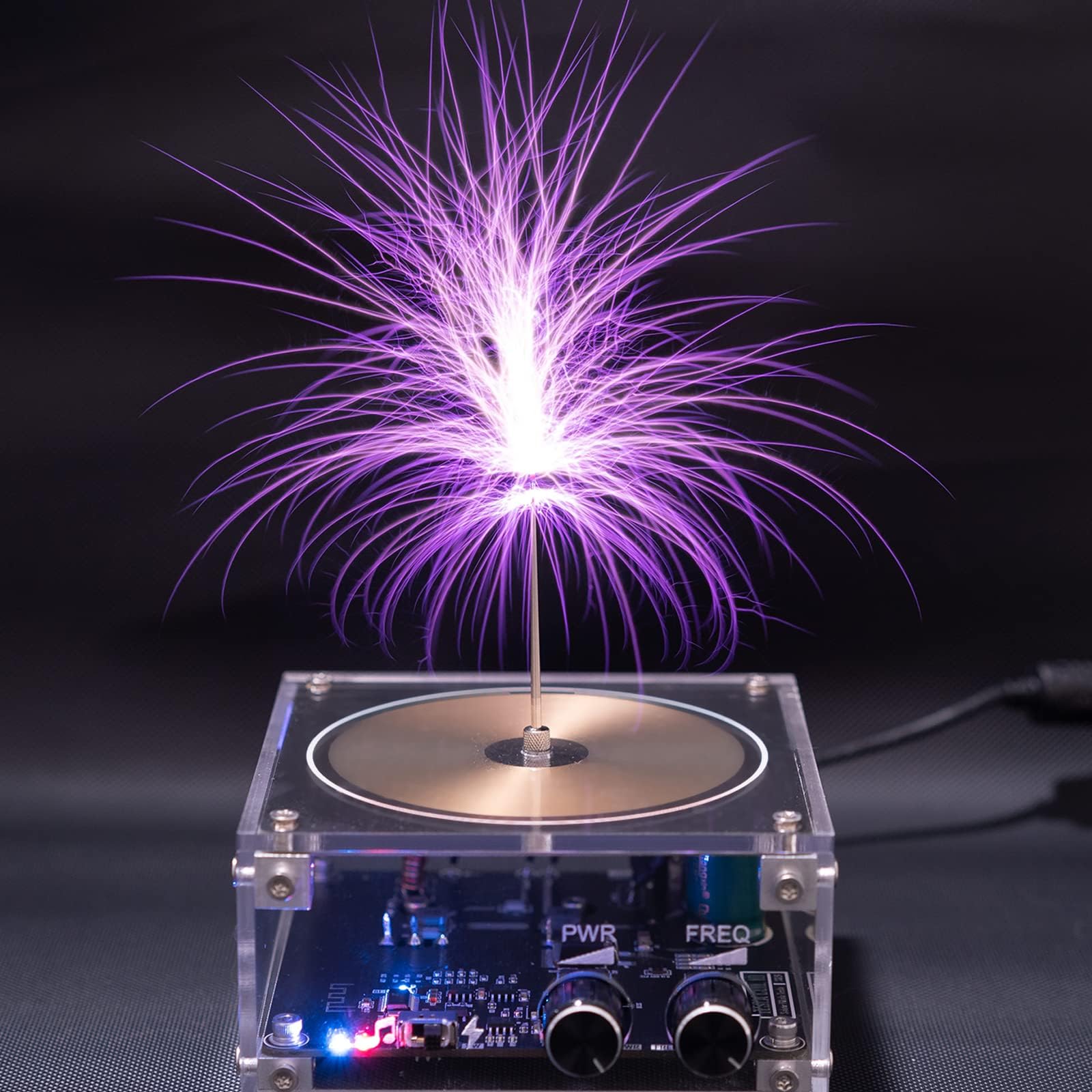 Divvlur Music Tesla Coil arcs synchronized to music, ideal for demonstrations