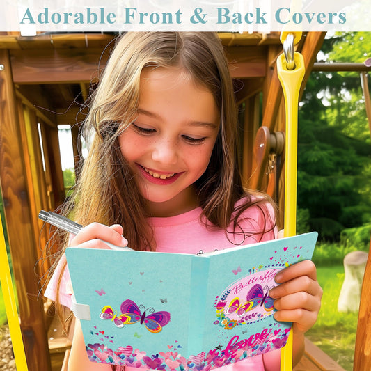 DWIYITTN butterfly journal with crystal-topped pen for elegant notes
