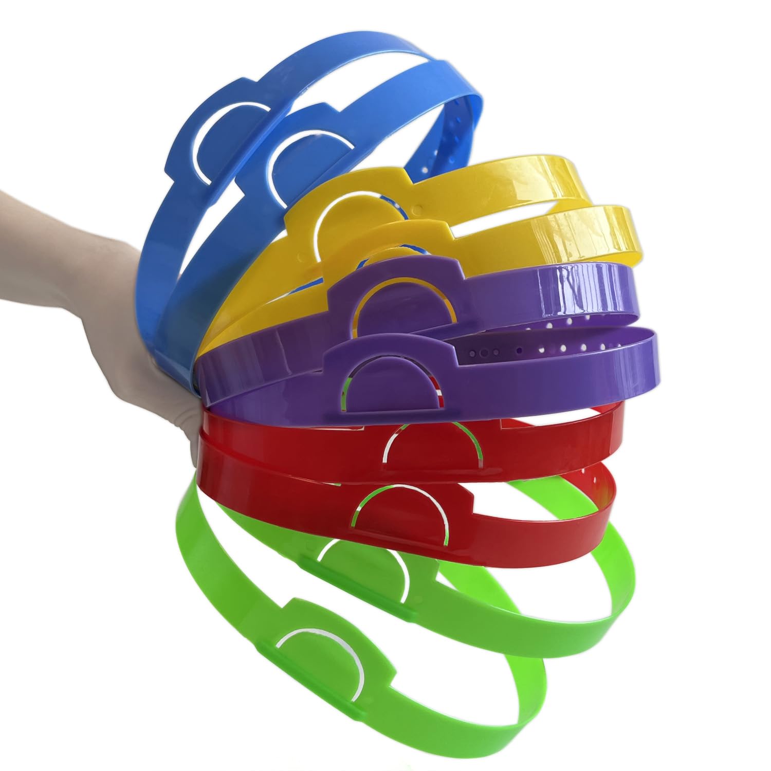 Diycoming 10pcs adjustable headbands pack showing a comfortable fit for kids and adults.