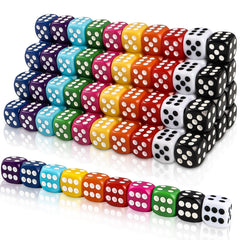 DIYDEC 100pcs multi-color 16mm dice for classroom and games.