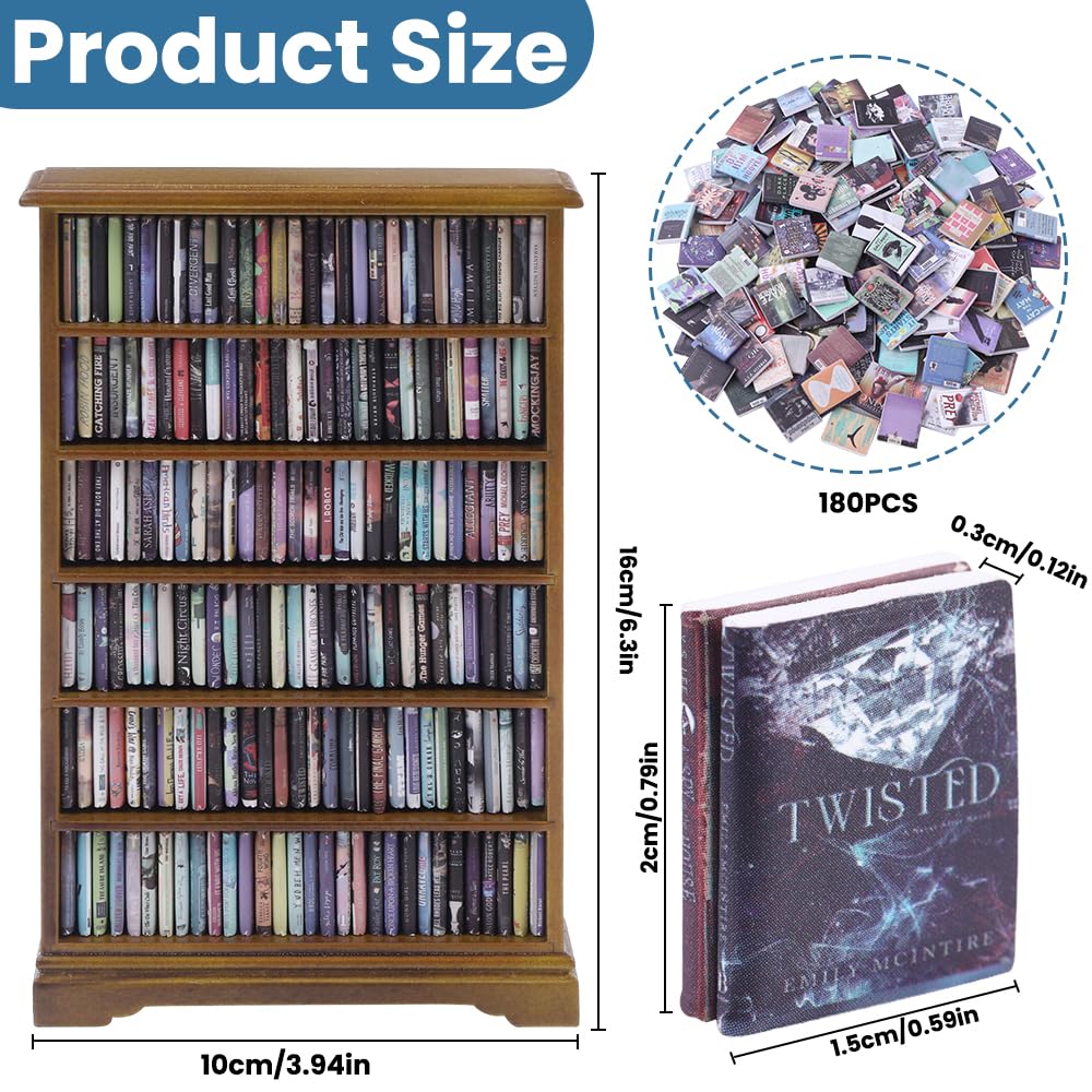 DIYDEC miniature shelf with movable books for hands-on play.