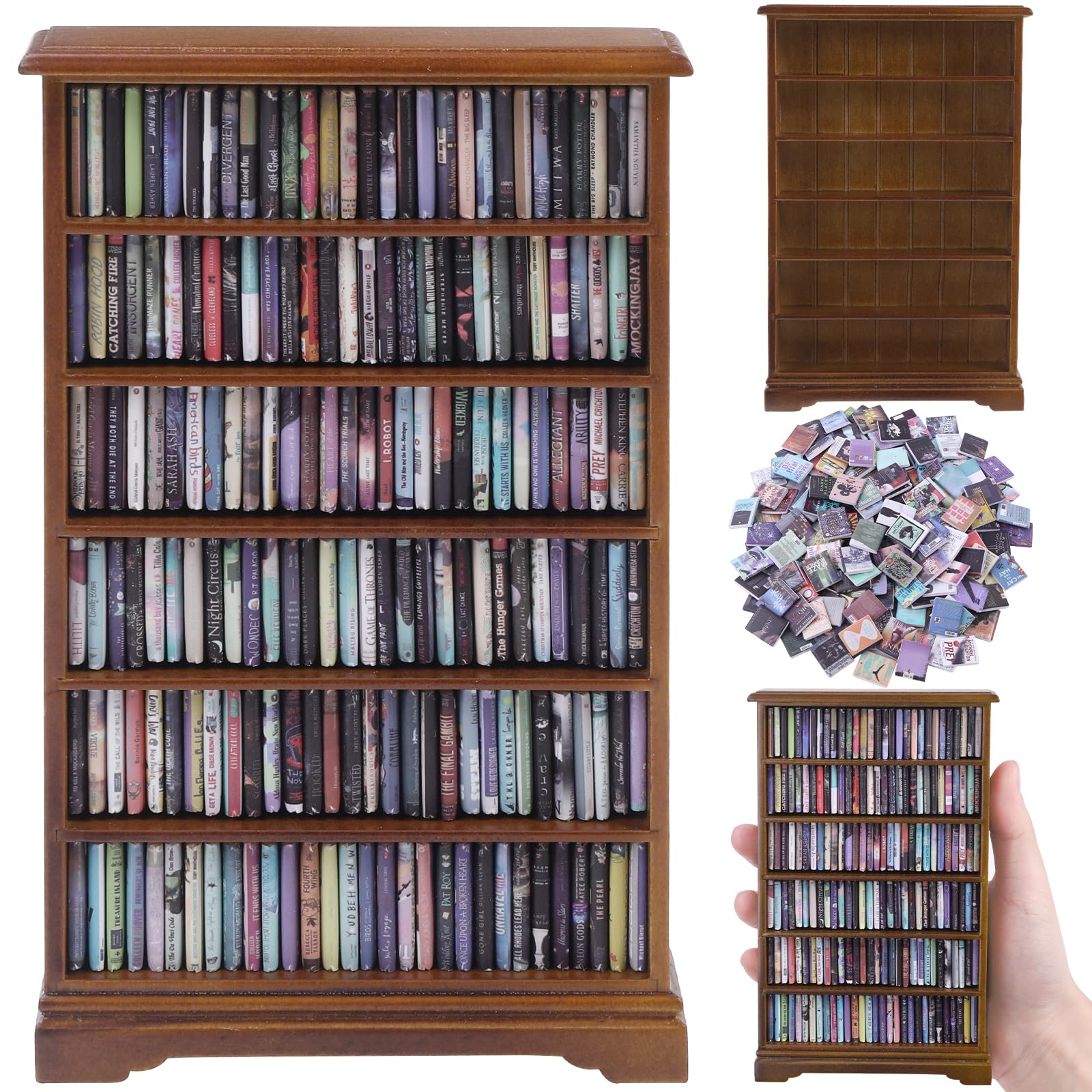 DIYDEC mini bookshelf adds a warm desk focal point.