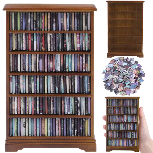 DIYDEC mini bookshelf adds a warm desk focal point.