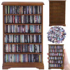 DIYDEC mini bookshelf adds a warm desk focal point.