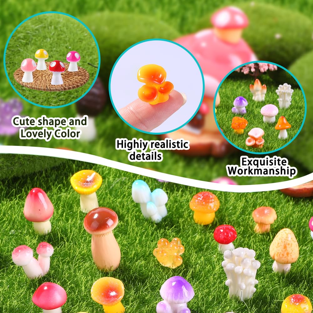 DIYDEC tiny mushroom figures ideal for micro landscapes and crafts