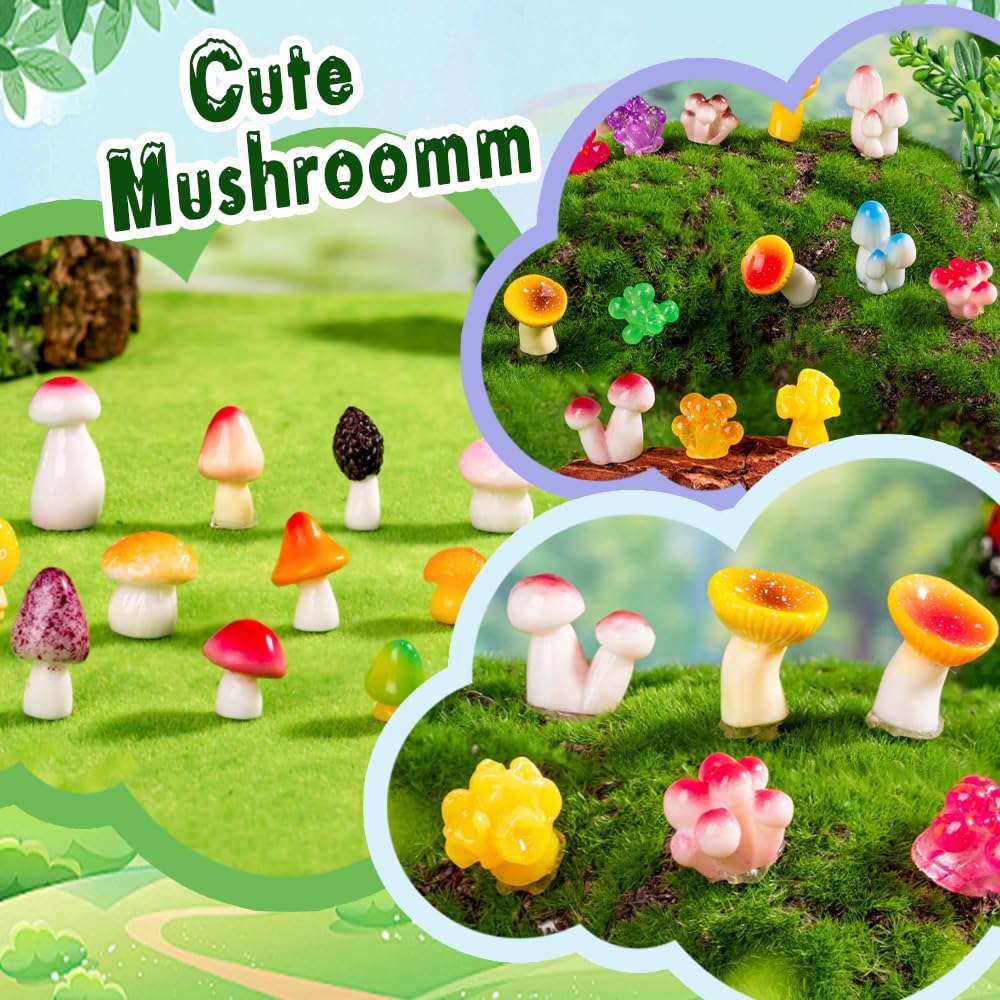 DIYDEC resin mushrooms for aquariums brighten tanks with durable figures