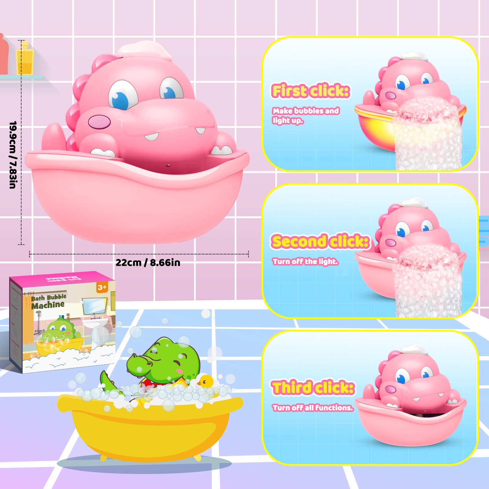 Diyfrety light-up bath toy with switch-off option to save battery.